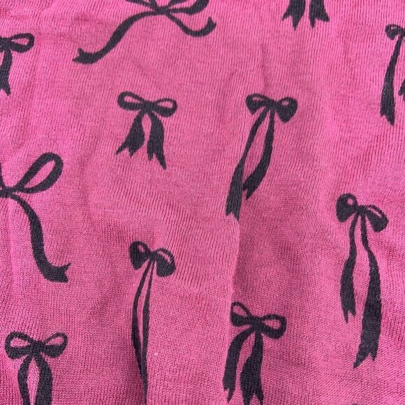 Modcloth Women's Knit The Mark Sweater Dress Bows Maroon Crew Neck Large - Picture 2 of 5